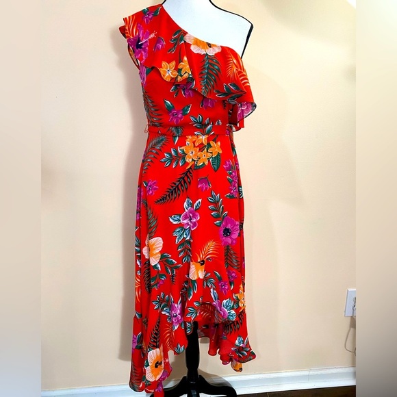 Francesca’s Pink Tropical Floral Boho Maxi Dress size Small NWT - Picture 1 of 13